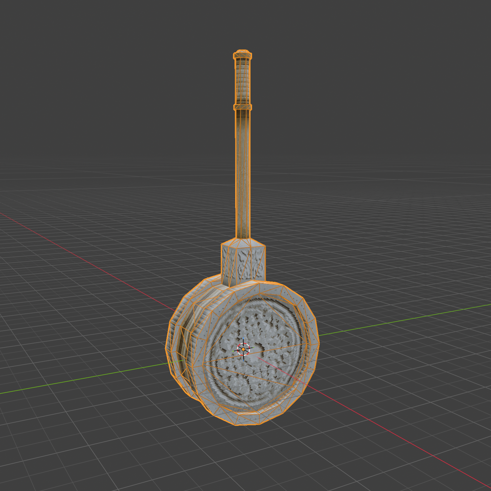 A 3D model of an ornate lever