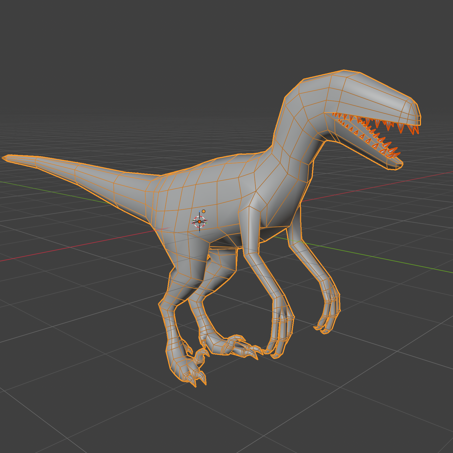 A 3D model of a velociraptor