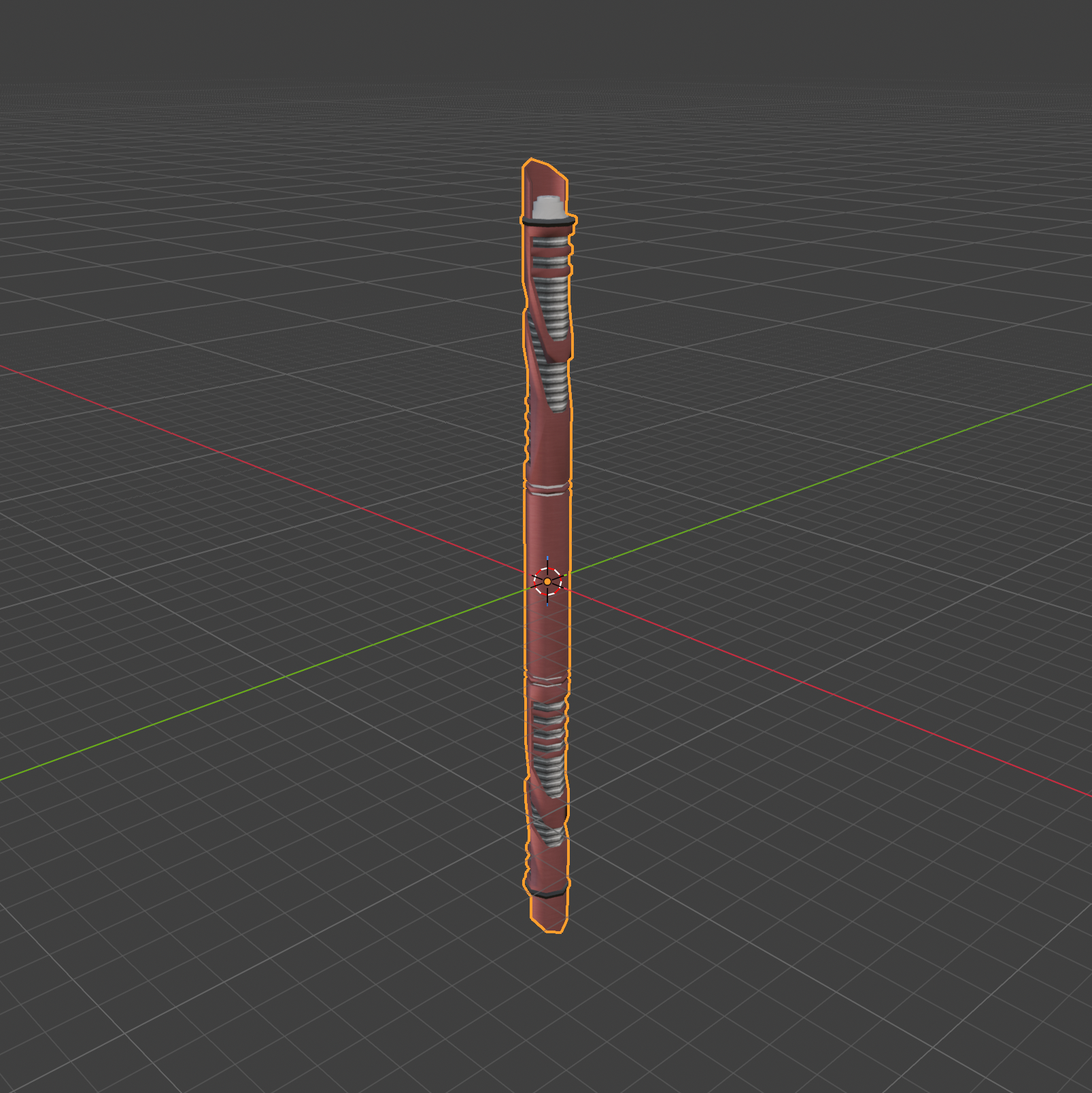 A 3D model of a lightsaber hilt